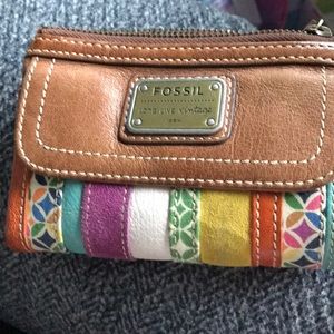 Patchwork fossil wallet